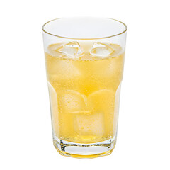 Sparkling Lemonade with Ice, isolated on transparent background