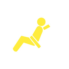「リクライニングシートのシートベルト着用アイコン / Reclining Seat Belt Icon」