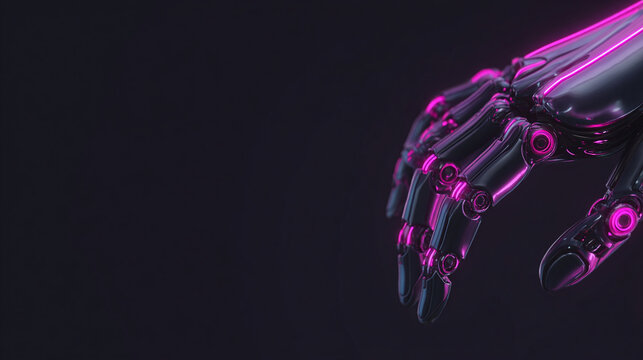 PRIMER PLANO DE MANO ROBÓTICA MINIMALISTA FUTURISTA