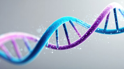 Colorful DNA strand close up digital illustration science technology genetic research glowing futuristic innovation abstract background