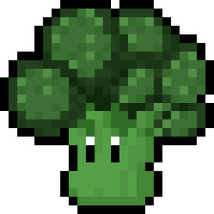 Pixel Cartoon Broccoli Character