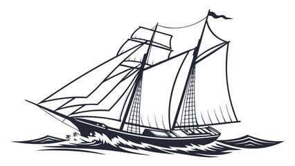 Vintage Sailing Ship Illustration