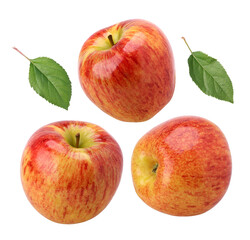 Red apple and leaves (Envy Apple) isolated, fresh red apple, transparent PNG, PNG format,...