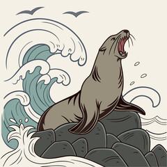 sea lion on the beach