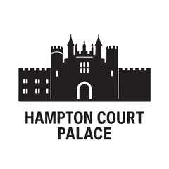 Obraz premium Hampton Court Palace Minimal Silhouette Vector