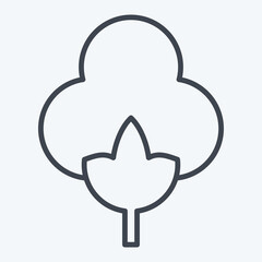 Icon Cotton Organic. related to Natural Resources symbol. line style. design editable