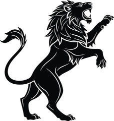 Lion vector illustration with wild mane and artistic design