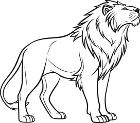 Lion head vector illustration isolated on white simple animal design