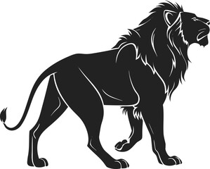 Black silhouette vector illustration of a running wild stallion