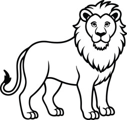 Wild predator animal lion vector silhouette illustration isolated on white