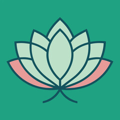 Elegant Lotus Flower Minimal Line Art Vector