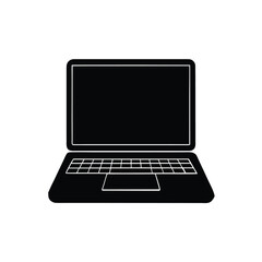 A sleek silver portable computer with an open blank screen display is isolated on a white background