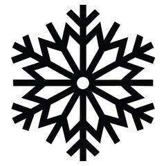 Blue vector snowflake icon, a winter holiday crystal decoration, on a white background