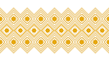 Golden yellow seamless ethnic pattern. Geometric seamless ethnic pattern. Design for background, wallpaper, illustration, fabric, clothing, carpet, textile.