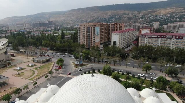 Aerial view of Central Juma Mosque in Makhachkala, Russia