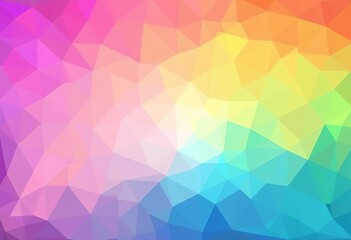 Obraz premium Pastel rainbow low poly triangle mosaic background Vector illustration ideal for banners, websites, posters, graphic, website background