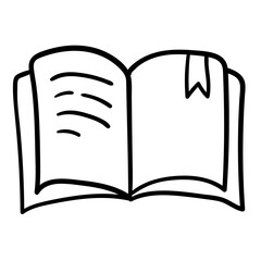 Textbook icon in doodle line style