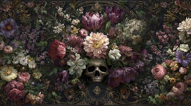 ALCHEMISTISCHE BLUMENSTUDIE MIT SCH&Auml;DEL