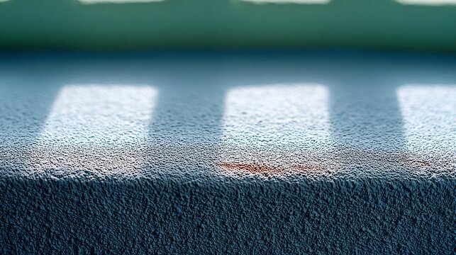 Textured surface with parallel light stripes and shallow depth of field