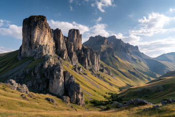 breathtaking view of world top  mountains showcasing majestic cliffs and steep rock formations