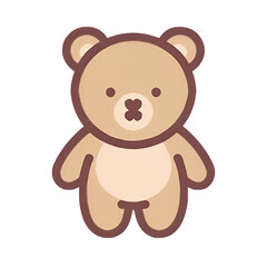 Obraz premium Cute Cartoon Teddy Bear Illustration – Adorable Plush Toy Character Icon