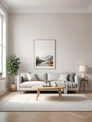 Modern Minimalist Living Room Interior Design with Neutral Decor