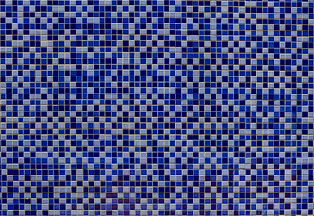 Fototapeta premium Blue mosaic tile wall