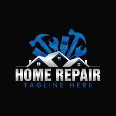 Handyman logo design, home repair logo