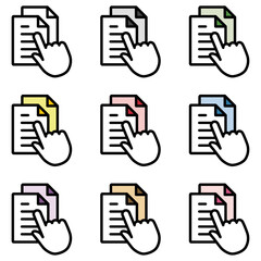 イラストアイコンセット：指さしファイル	
