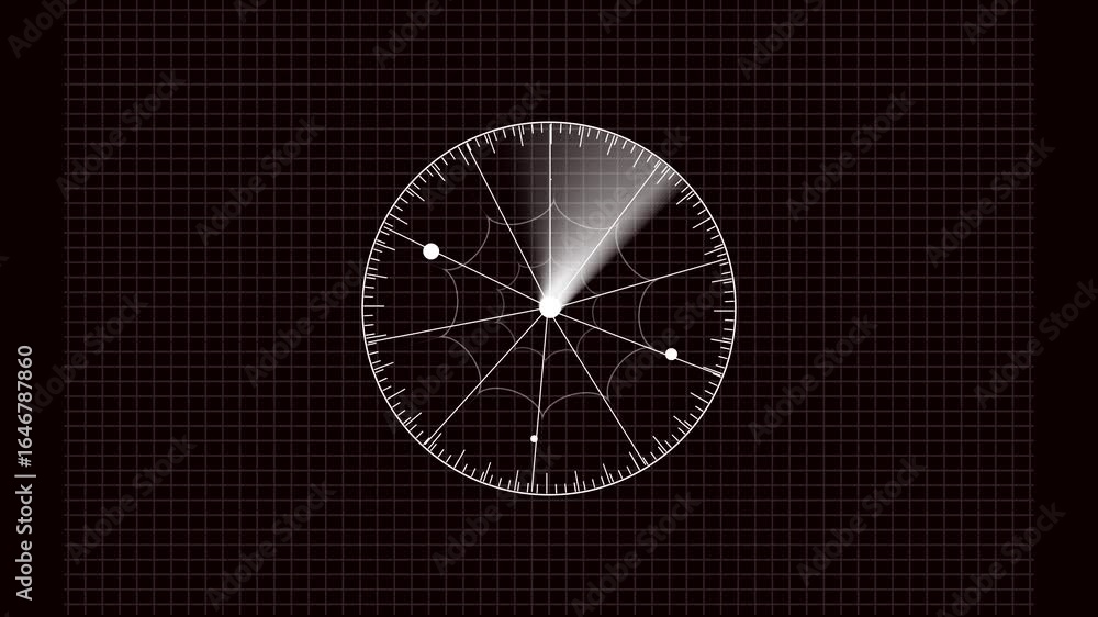 Poster radar scan circle animation. sci-fi hud with glowing beam loop. digital radar animation. futuristic 