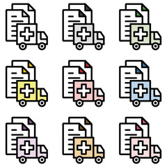 イラストアイコンセット：医療ファイル	
