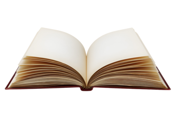 Open book blank pages cream color dark background
