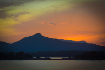 sunset over the lake