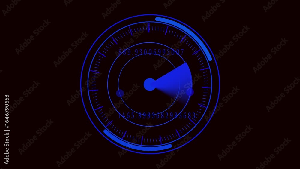 Poster animated blue radar display. dark background with glowing digital scan and tracking visuals. blue ra