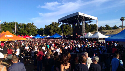 Obraz premium crowd of people in concert US festival 