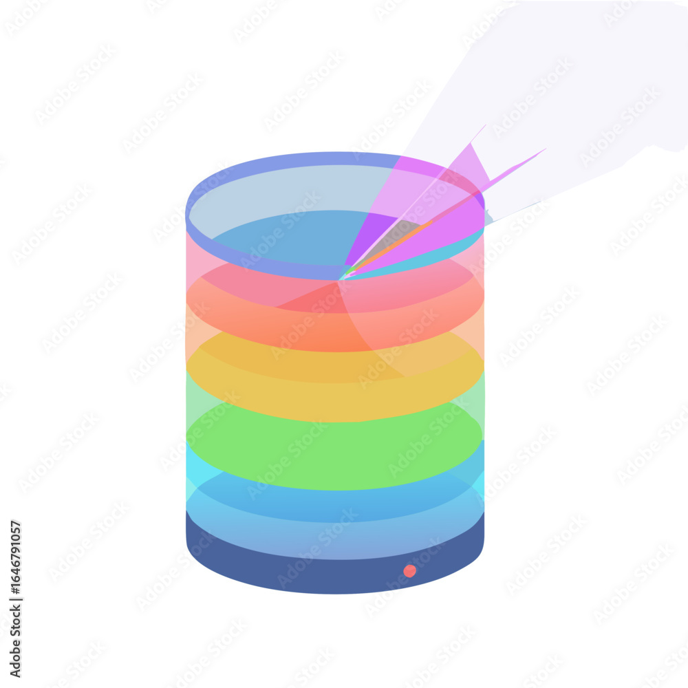 Aufkleber colorful data visualization chart isolated on white background, showing data analysis