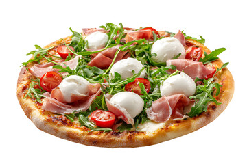 Delicious Prosciutto Burrata Pizza with Arugula and Tomatoes