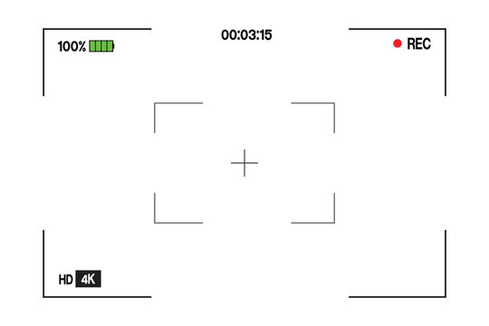 Viewfinder frame of the VCR digital display camera vector frame with photo frames photo frames with transparent background