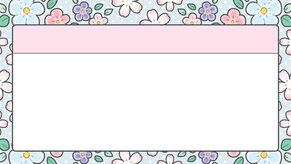 Background frame decorated with cute flowers