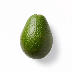 A single fresh green avocado with bumpy skin