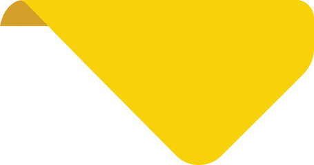 A simple, abstract, and minimalist yellow shape against a clean white background.