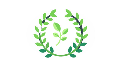 Green leaves wreath vector illustration for natural organic product logo and eco friendly design element use case