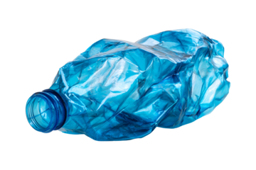 Crumpled Blue Plastic Bottle Recycling Waste