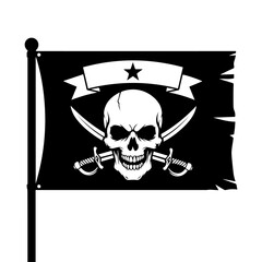 Pirate Flag Skull and Crossbones Banner with Swords