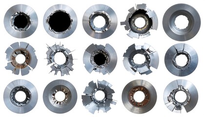 Broken Metal Discs with Industrial Scrap.