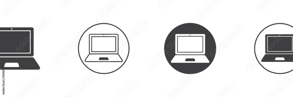 Aufkleber untitledvector art of laptop computer icons in various styles, representing portable technology for 