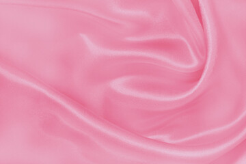 Fototapeta premium Soft pink fabric texture background, detail of silk or linen pattern.
