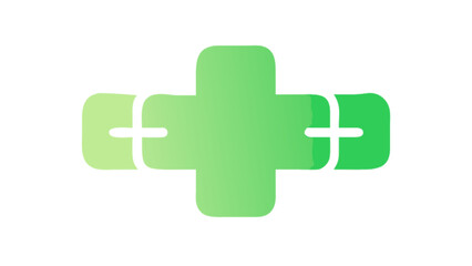 Obraz premium Green medical cross logo design for healthcare pharmacy and hospital services modern and professional icon shape