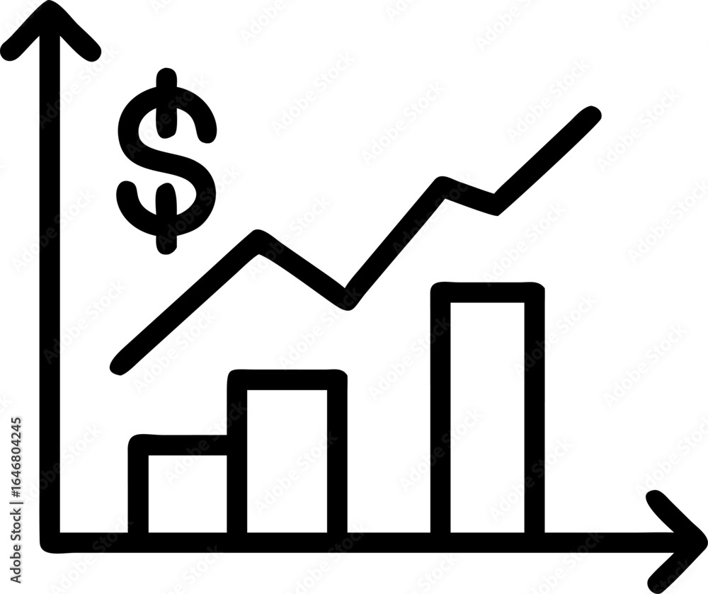 Poster abstract financial data visualization with charts and graphs for business analysis