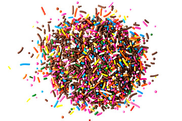 Fototapeta premium Delicious chocolate sprinkles scattered on the surface